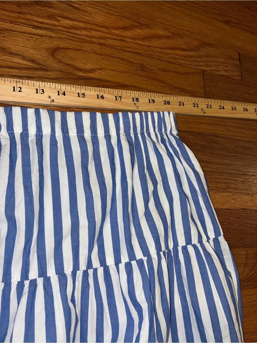 NWT Old Navy Dropped-Waist Midi Skirt XXL blue white vertical stripes plus size